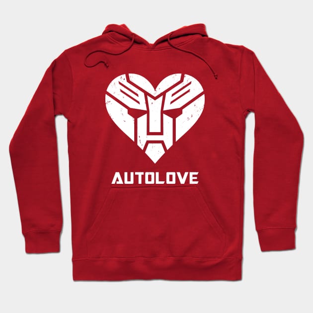 Autolove Cool Robot Inspired Heart Symbol Hoodie by BoggsNicolas